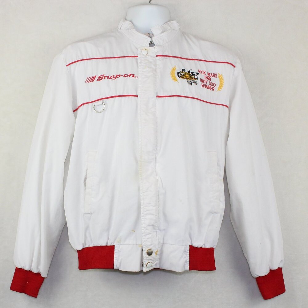 Vintage 80s Snap On Indy Rick Mears 500 WinnerJacket Mens Medium